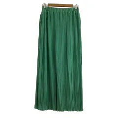 チャオパニック ティピー CIAOPANIC TYPY パンツ ワイド プリーツ ロング ウエストゴム 無地 ONE 緑 グリーン