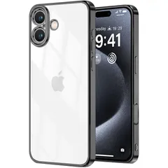 iPhone 17 用 ケース クリア 黄変防止 耐衝撃 衝撃吸収 TPU素材 アイフォン17 保護カバー 透明 薄型 軽量 全面保護 シリコン 傷つけ防止 指紋防止 落下防止 防塵 黄ばみにくい iPhone 17 用 携帯カバー(ブラック)