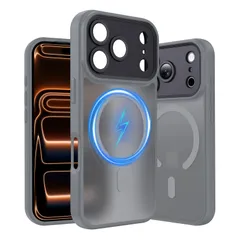 Aunote iPhone17pro ケース 精密カメラ保護 MagSafe対応 薄型 軽量 米軍MIL規格 耐衝撃 黄変防止 耐久性 スマホケース Phone17pro ケース カバー グレー