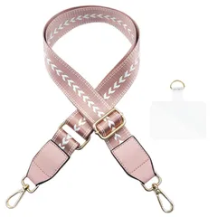 【数量限定】コットン PU革 長さ130cm ナスカン ショルダーストラップ 斜めがけ レディース 肩掛け 幅4cm おしゃれ 丈夫 太め 幅広のショルダー紐 ストラップ 単品 ショルダーバッグ ベルト付け替え [RenLianyi] 女性用