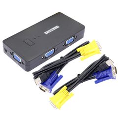 CERRXIAN KVM Switch, VGA Switch, PC Switch, 2-Port USB Switch, Desktop Type, 1920x1440 Resolution, 500MHz Bandwidth, Compatible with Monitors, Printers, Keyboards, and Mice, Red...
