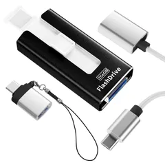 ４in1 USBメモリ 256GB 【アプリ不要・データ安全保存】Phone対応 USBメモリ スマホ写真保存 外付けストレージ iOS/Type-C/USB/Micro端子搭載 大容量 高速 データ バックアップ スライド式 スマホ容量不足解消 フ ...