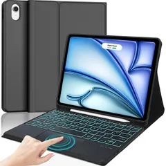 iPad Air 11インチ キーボード ケース M3 2025＆2024 M2 タッチパッド付き 7色バックライト iPad Air5 Air4 ケース キーボード付き 10.9インチ 軽量 ペンホルダー付き 着脱式 多角度調整 防汚素材 全面保護 ...