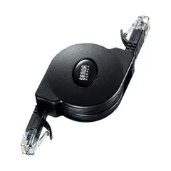サンワサプライ自動巻取りLANケーブル(Cat6A) ブラック 1.5m KB-MK19BK 1個