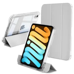 SQQSOOZ 用のiPad mini7 ケース (A17 Pro 2024) /mini6 ケース 2021 8.3インチ 用のiPad mini 第7/6世代 透明バックカバー 分離式 取り外し可能 横置き＆縦置き 耐衝撃 軽量 薄型 ワイヤレス ...