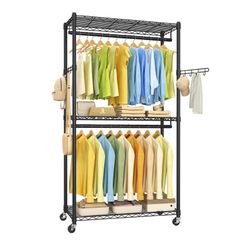 SONGMICS ハンガーラック 大容量スチール洋服掛けラック 幅175cm