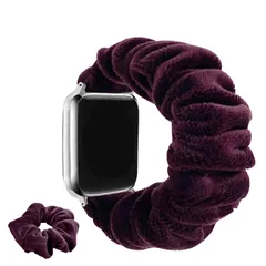 [LanQii] コンパチブル Apple Watch バンド 42mm 41mm 40mm 38mm アップルウォッチ ベロア シュシュ おしゃれ 【バンド + シュシュ】 スポーツ 可愛 レディース 柔軟 アクセサリー ストラップ 替えベルト Apple