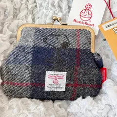 スヌーピー　ハリスツイード　コラボ　がま口財布　ポーチ　キャラクター
