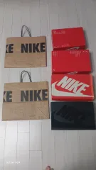 NIKE ナイキ お買い物バッグ2個+ナイキ シュプリーム エアフォース1 LOW SP ブラックボックス