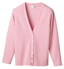 Vネックカーディガン ピンク S～3L 送料無料