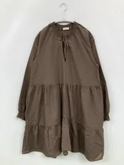 earth music&ecology アースミュージックアンドエコロジー チュニック F ブラウン 無地 リボン 長袖