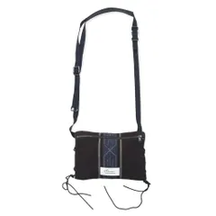 Azuma タリート ストライプ ユーティリティ サック サコッシュバッグ ブラウン ウール ジャガード レースアップ TALLIT STRIPE UTILITY SACK 20AH-AC-05 HAZE取り扱い 日本製