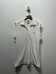 ナイキ 白 ノースリーブ カラ Tシャツ L