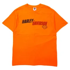 HARLEY DAVIDSON USA製 ロゴプリント Tシャツ L オレンジ コットン SMITH BROTHERS 両面プリント Hanes BEEFY-T