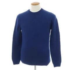 【中古】ザノーネ ZANONE コットン クルーネック プルオーバーニット ライトネイビー【サイズ48】【メンズ】