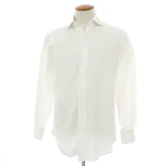 【中古】トゥモローランド TOMORROWLAND PILGRIM コットン ワイドカラー ドレスシャツ ホワイト【サイズ40】【メンズ】