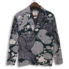 現行 美品】45R 45RPM インディゴ パッチワーク 藍染め 長袖カットソー