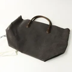 美品 定価5.7万 アヴァケーション A VACATION VAST コーデュロイバッグ＼グレー レザー トートバッグ【2400014822663】