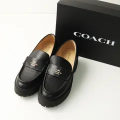 コーチ COACH CM587 RUTHIE LTHR LOAFER ルーシー ローファー 6C/ブラック レザー シューズ 厚底 23.0cm【2400030090091】