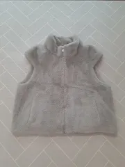 グレーアイボリー ファーベスト ベスト f