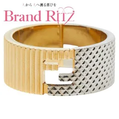 中古 フェンディ FFリング 指輪 #M 7AJ774 ゴールド シルバー メッキ メタル メンズ FENDI 【送料無料】【名谷店】