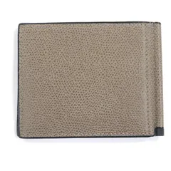 極美品▼Valextra ヴァレクストラ レザー マネークリップ ウォレット 二つ折り財布 札入れ グレージュ 箱・保存袋付き イタリア製 メンズのサムネイル