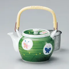 グリーン巻蝶Ｕ付１０号土瓶（有田焼）