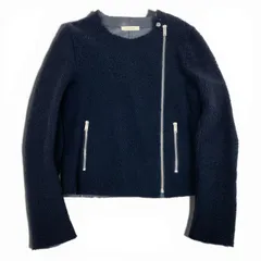 b23 CELINE セリーヌ フィービーファイロ期 ラムレザー ライダースジャケット レザージャケット サイズ36 ネイビー  レディース Archivek02i