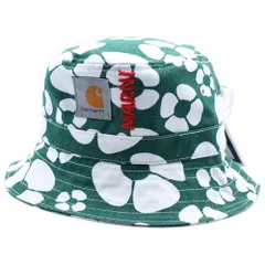 CARHARTT (カーハート) ×MARNI BUCKET HAT マルニ フラワー コットン バケットハット 帽子 グリーン/ホワイト IO31294