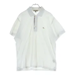 BURBERRY LONDON (バーバリーロンドン) コットン ハーフボタン 半袖ポロシャツ ホワイト HKK-003-05