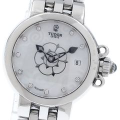 稼働品 TUDOR クレアドゥローズ 35100 自動巻き 10Pダイヤ 腕時計 