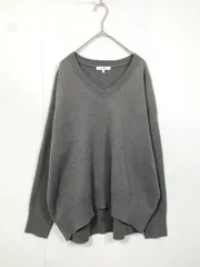 GLOBAL WORK グローバルワーク スエットライクＶネックプルオーバー ニット セーター sizeL/グレー ■■ レディース