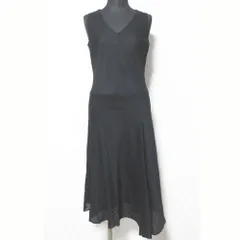 美品 CK CALVIN KLEIN シーケー カルバンクライン アシンメトリー ノースリーブ ワンピース 4 ブラック レディース 古着 中古 USED