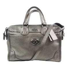 美品 COACH コーチ 33684 ライダー24 レザー 2way サッチェル ハンドバッグ ショルダーバッグ ミニボストン メタリック ゴールド レディース 古着 中古 USED