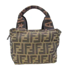 vintage FENDI フェンディ ズッカ柄 ミニサイズ ハンドバッグ FF ロゴ 総柄 カバン 鞄 茶 ブラウン ヴィンテージ レディース 古着 中古 USED