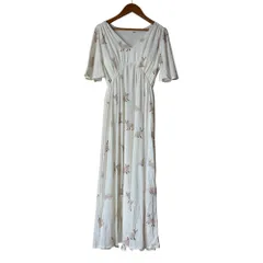 未使用 gelato pique ジェラートピケ カップイン ネコ ワンピース サイズF オフホワイト  レディース 古着 中古 USED