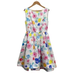 良品 Chesty チェスティ 水彩フラワー ノースリーブドレス ワンピース ホワイト 0 マルチカラー レディース 古着 中古 USED