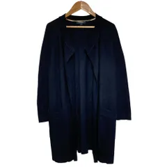 良品 BURBERRY バーバリー ウールブレンド ロング ニット カーディガン サイズF ネイビー レディース 古着 中古 USED