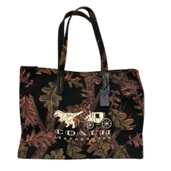 新品同様 COACH コーチ キャンバス レキシー アンド キャリッジ トートバッグ 35441 ブラック メンズ レディース 古着 中古 USED