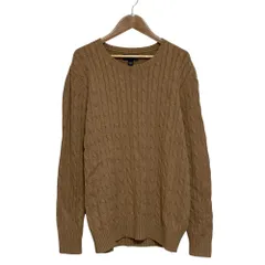 良品 POLO RALPH LAUREN ポロラルフローレン ポニーロゴ コットン ケーブルニット セーター XL（170） ベージュ キッズ 古着 中古 USED