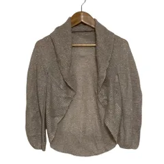 新品同様 ANAYI アナイ ラメ ニット カーディガンボレロ サイズ38 ピンクベージュ  レディース 古着 中古 USED