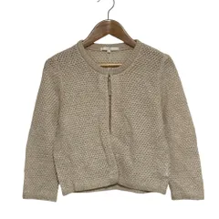 未使用 ANAYI アナイ クルーネック ラメニットカーディガン サイズ36 ベージュ  レディース 古着 中古 USED