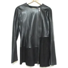 良品 SPORTMAX スポーツマックス マックスマーラ フェイクレザー ノーカラーコート 38 ブラック レディース 古着 中古 USEDのサムネイル