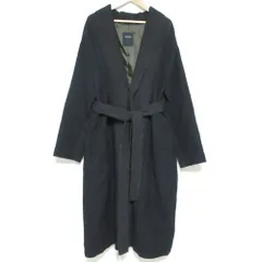 美品 pas de calais パドカレ ウール ベルテッド ロングコート 9234-720 サイズ36 ブラック レディース 古着 中古 USEDのサムネイル
