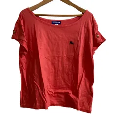 美品 BURBERRY BLUE LABEL バーバリーブルーレーベル ロゴ刺繍 半袖 カットソー サイズ38 ピンク系 レディース 古着 中古 USED