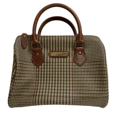 良品 POLO RALPH LAUREN ポロラルフローレン ミニ ボストンバッグ ベージュ×ブラウン レディース 古着 中古 USED