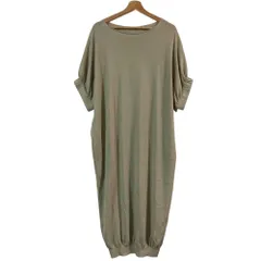 美品 evam eva エヴァムエヴァ ハイツイストコットンワンピース ライトカーキ レディース 古着 中古 USED