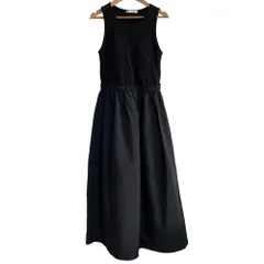 美品 BEAUTY&YOUTH ビューティ＆ユース ユナイテッドアローズ ノースリーブ ロング ニット ドッキング ワンピース ブラック レディース 古着 中古 USED