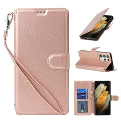 S21 Ultra ケース手帳型 SCG11 Galaxy SC-52B スマホケース PUレザー Pelanty ストラップ付き マグネット付き 横置きスタンド機能 カード収納 for サムスン ギャラクシーS21 Ultra 財布型 携帯カバー 軽量薄型