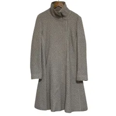 良品 ARMANI COLLEZIONI アルマーニ コレツィオーニ スタンドカラー ニットコート サイズ44 グレージュ レディース 古着 中古 USEDのサムネイル